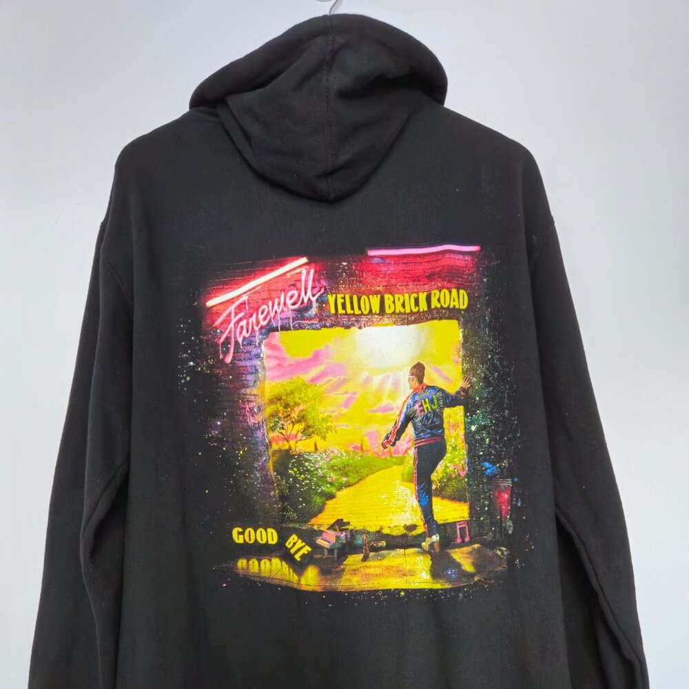 Elton John Farewell Yellow Brick Road Tour merch Full Zip Hoodie unisex Large